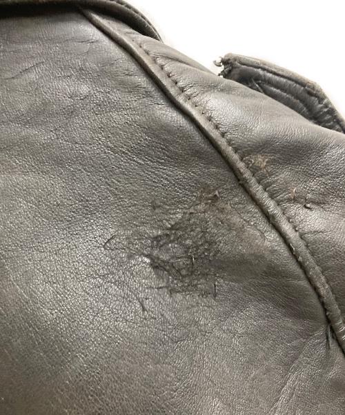 French Army（フランス軍）French Army (フレンチアーミー) 80s レザーモーターサイクルコート ブラック サイズ:104Mの古着・服飾アイテム