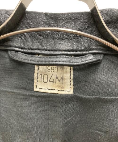 French Army（フランス軍）French Army (フランス軍) 80s レザーモーターサイクルコート ブラック サイズ:104Mの古着・服飾アイテム