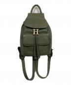 HIROFUヒロフ）の古着「レザーミニリュック」｜グリーン