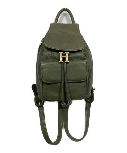 HIROFU（ヒロフ）HIROFU (ヒロフ) レザーミニリュック グリーンの古着・服飾アイテム