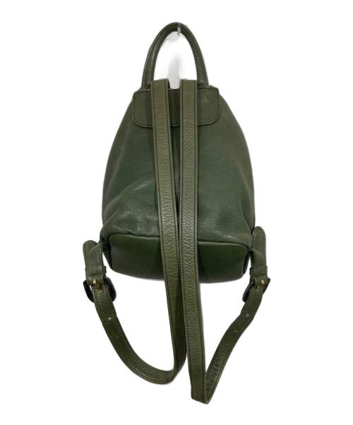 HIROFU（ヒロフ）HIROFU (ヒロフ) レザーミニリュック グリーンの古着・服飾アイテム