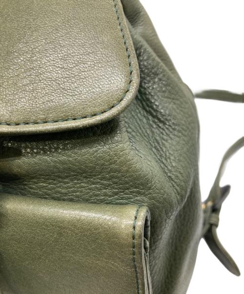 HIROFU（ヒロフ）HIROFU (ヒロフ) レザーミニリュック グリーンの古着・服飾アイテム