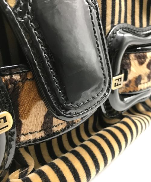 FENDI（フェンディ）FENDI (フェンディ) ハラコ切替ワンショルダーバッグ ブラウンの古着・服飾アイテム