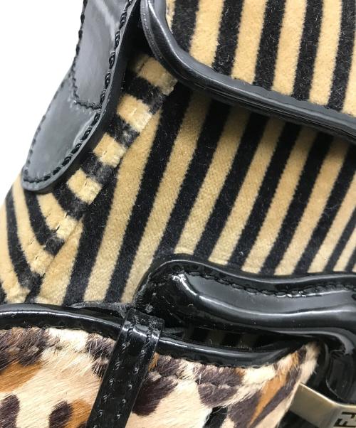 FENDI（フェンディ）FENDI (フェンディ) ハラコ切替ワンショルダーバッグ ブラウンの古着・服飾アイテム