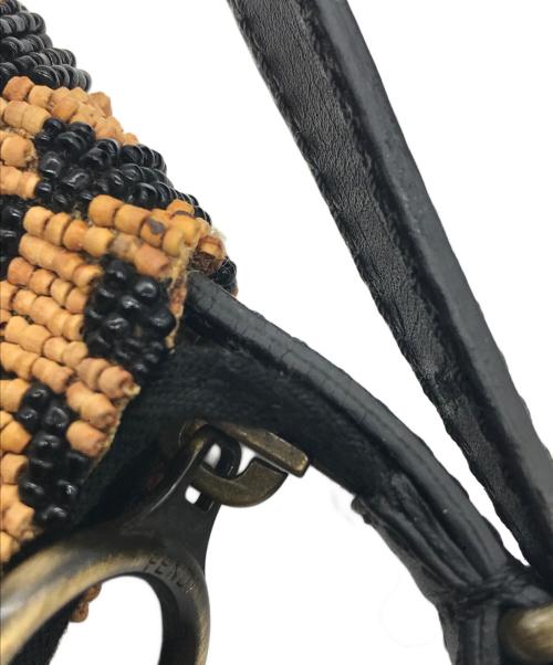 FENDI（フェンディ）FENDI (フェンディ) レオパードビーズバッグ ベージュ×ブラックの古着・服飾アイテム