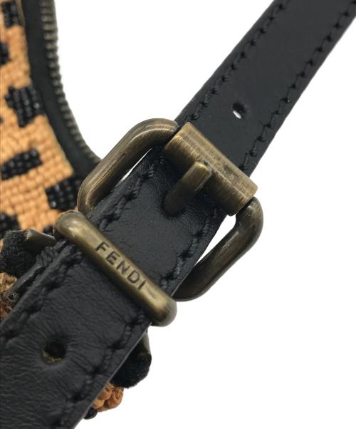 FENDI（フェンディ）FENDI (フェンディ) レオパードビーズバッグ ベージュ×ブラックの古着・服飾アイテム