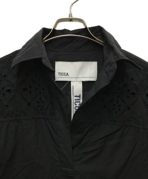 ticca（ティッカ）TICCA (ティッカ) カットワークワンピース ブラック サイズ:FREEの古着・服飾アイテム