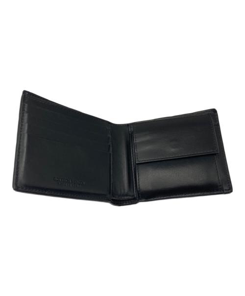 BOTTEGA VENETA（ボッテガベネタ）BOTTEGA VENETA (ボッテガベネタ) イントレチャート2つ折り財布 ブラックの古着・服飾アイテム