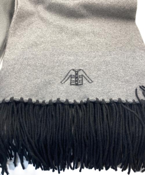 CHANEL（シャネル）CHANEL (シャネル) カシミヤフリンジマフラー グレーの古着・服飾アイテム