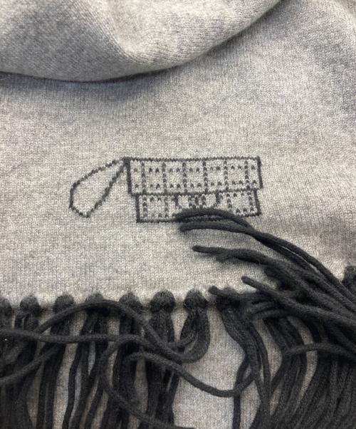 CHANEL（シャネル）CHANEL (シャネル) カシミヤフリンジマフラー グレーの古着・服飾アイテム