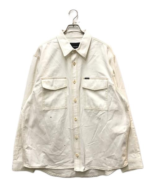 COACH（コーチ）COACH (コーチ) ツイル オーバーシャツ ホワイト サイズ:XLの古着・服飾アイテム