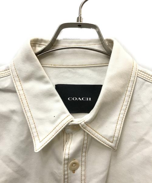 COACH（コーチ）COACH (コーチ) ツイル オーバーシャツ ホワイト サイズ:XLの古着・服飾アイテム