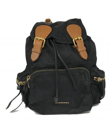 【りんりん】バーバリー　リュック・バックパック　黒　使用中古品 中古・古着通販】BURBERRY (バーバリー) ナイロンリュック ブラック