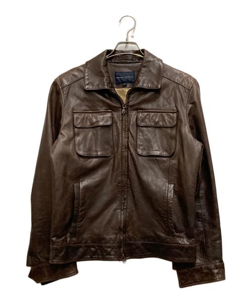 BANANA REPUBLIC（バナナリパブリック）BANANA REPUBLIC (バナナリパブリック) 00sレザージャケット ブラウン サイズ:Ⅿの古着・服飾アイテム