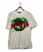 GUCCIグッチ）の古着「ペイントロゴプリントTシャツ」｜ホワイト