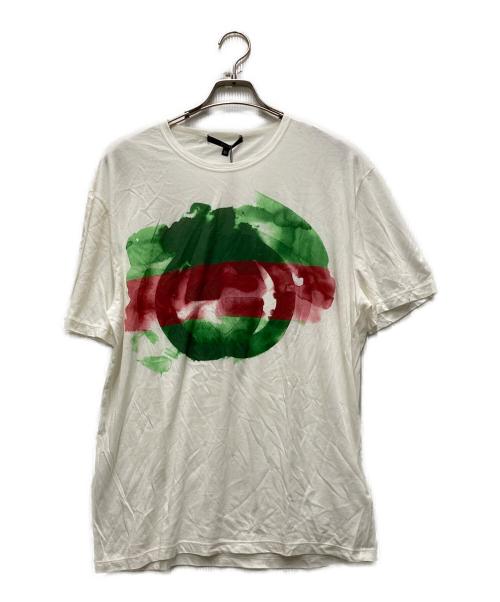 GUCCI（グッチ）GUCCI (グッチ) ペイントロゴプリントTシャツ ホワイト サイズ:XLの古着・服飾アイテム