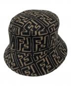 FENDIフェンディ）の古着「ウールズッカ柄バケットハット」｜ブラック×ブラウン