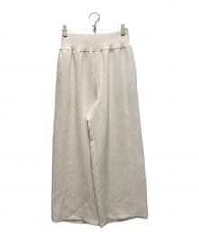 BEARDSLEY（ビアズリー）の古着「ドレープダブルクロスウエストリブパンツ」｜ホワイト