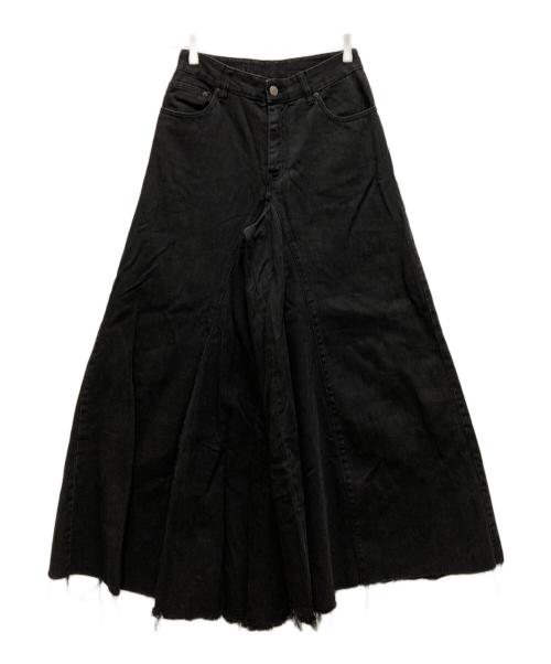 MM6 Maison Margiela（エムエムシックスメゾンマルジェラ）MM6 Maison Margiela (エムエムシックスメゾンマルジェラ) ワイドレッグデニムパンツ ブラック サイズ:３６の古着・服飾アイテム