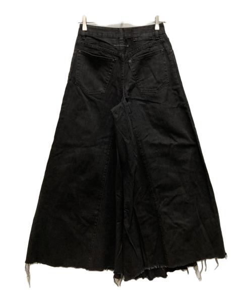 MM6 Maison Margiela（エムエムシックスメゾンマルジェラ）MM6 Maison Margiela (エムエムシックスメゾンマルジェラ) ワイドレッグデニムパンツ ブラック サイズ:３６の古着・服飾アイテム