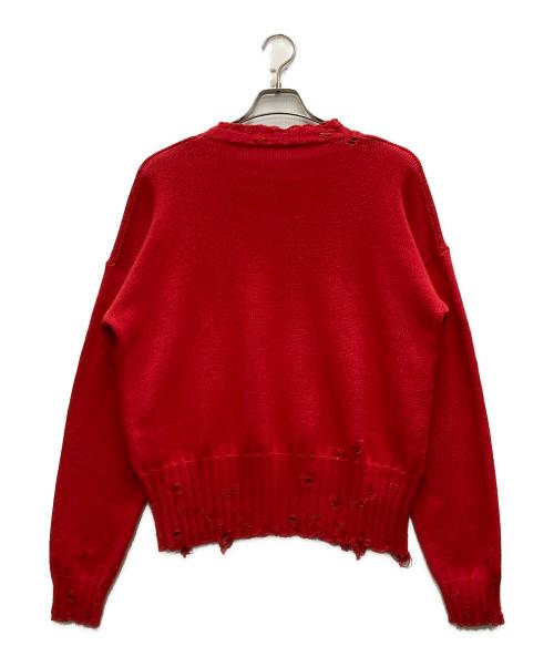 MARNI（マルニ）MARNI (マルニ) ダメージニット レッド サイズ:Ⅿの古着・服飾アイテム