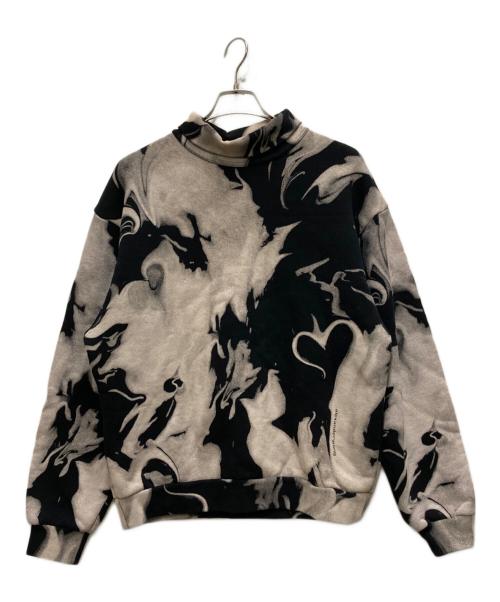 ALEXANDER WANG（アレキサンダー・ワン）ALEXANDER WANG (アレキサンダー・ワン) スモークプリントモックネックニット ホワイト×ブラック サイズ:Sの古着・服飾アイテム