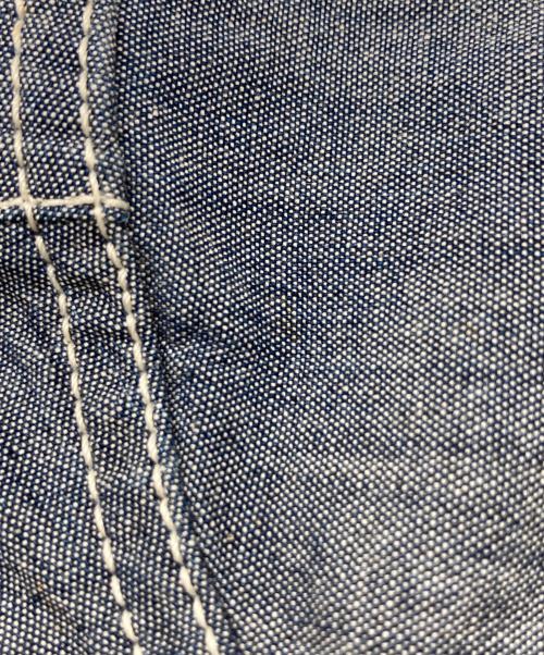 and wander（アンドワンダー）and wander (アンドワンダー) CORDURA indigo chambray collarless shirt コーデュラ・インディゴ・シャンブレー・カラーレス・シャツ 574-1983114 ブルー サイズ:FREEの古着・服飾アイテム