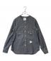 and wander（アンドワンダー）の古着「CORDURA indigo chambray collarless shirt コーデュラ・インディゴ・シャンブレー・カラーレス・シャツ 574-1983114」｜ブルー