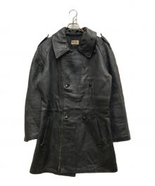 French Army（フランス軍）の古着「70's モーターサイクルレザーコート」｜ブラック