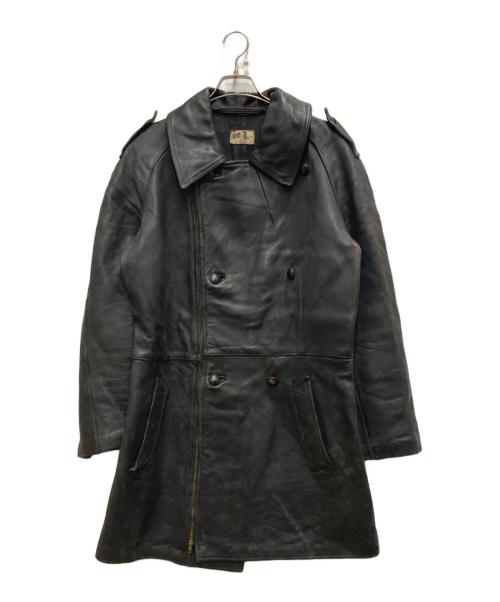 French Army（フランス軍）French Army (フレンチアーミー) 70's モーターサイクルレザーコート ブラック サイズ:96Lの古着・服飾アイテム