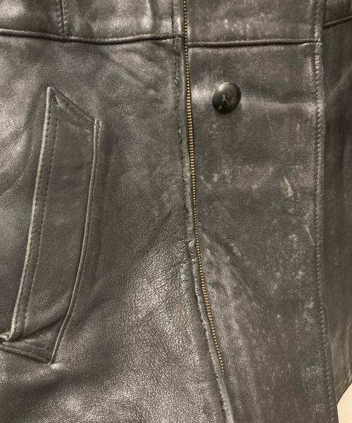 French Army（フランス軍）French Army (フレンチアーミー) 70's モーターサイクルレザーコート ブラック サイズ:96Lの古着・服飾アイテム