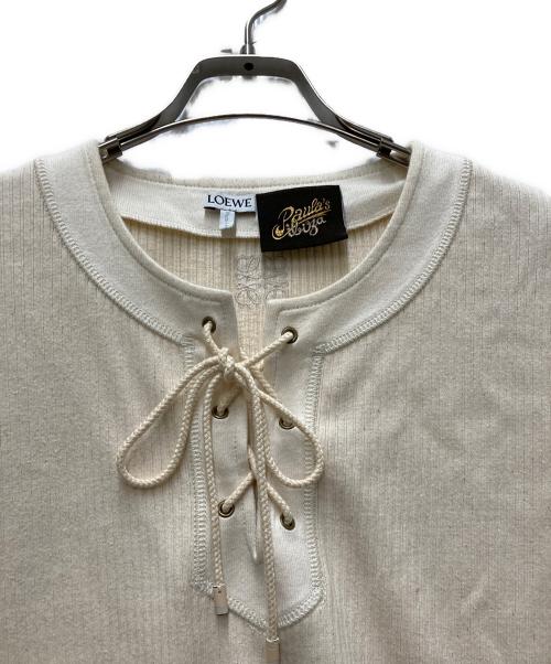 LOEWE（ロエベ）LOEWE (ロエベ) アナグラムレースアップカットソー ベージュ サイズ:Mの古着・服飾アイテム