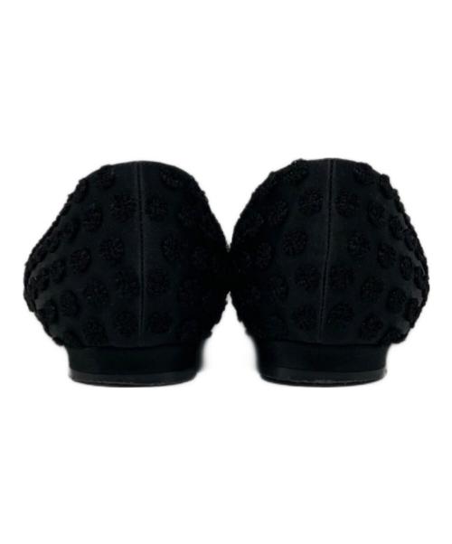 Manolo Blahnik（マノロブラニク）Manolo Blahnik (マノロブラニク) ハンギシフラットシューズ ブラック サイズ:35 1/2の古着・服飾アイテム