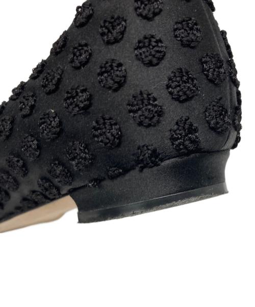 Manolo Blahnik（マノロブラニク）Manolo Blahnik (マノロブラニク) ハンギシフラットシューズ ブラック サイズ:35 1/2の古着・服飾アイテム