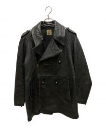 French Army（フランス軍）の古着「80's モーターサイクルレザーコート」｜ブラック