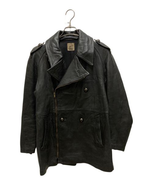 French Army（フランス軍）French Army (フランス軍) 80's モーターサイクルレザーコート ブラック サイズ:92の古着・服飾アイテム