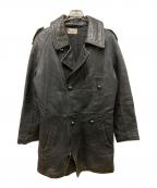 French Armyフランス軍）の古着「80's モーターサイクルレザーコート」｜ブラック