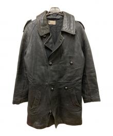 French Army（フランス軍）の古着「80's モーターサイクルレザーコート」｜ブラック