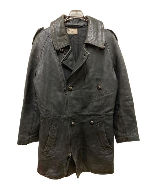 French Army（フランス軍）French Army (フランス軍) 80's モーターサイクルレザーコート ブラック サイズ:92の古着・服飾アイテム