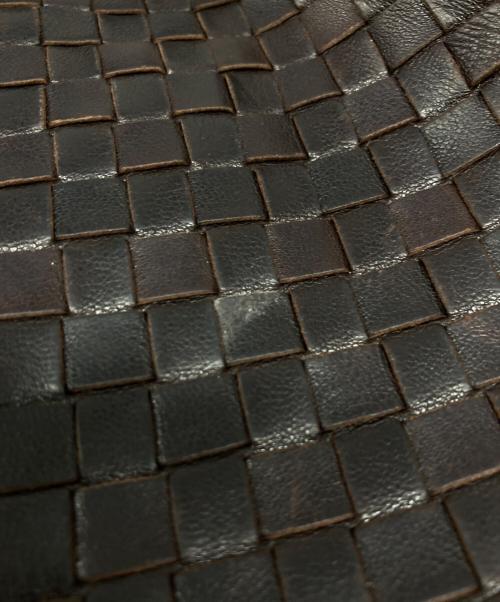 BOTTEGA VENETA（ボッテガベネタ）BOTTEGA VENETA (ボッテガベネタ) イントレチャートホーボーバッグ ブラウンの古着・服飾アイテム