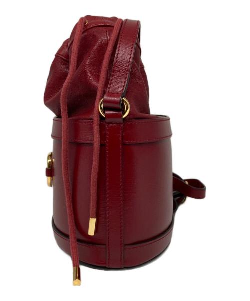 GUCCI（グッチ）GUCCI (グッチ) ホースビット バケットバッグ レッドの古着・服飾アイテム