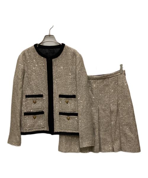 GUCCI（グッチ）GUCCI (グッチ) スパンコールセットアップスカート ベージュ サイズ:42の古着・服飾アイテム