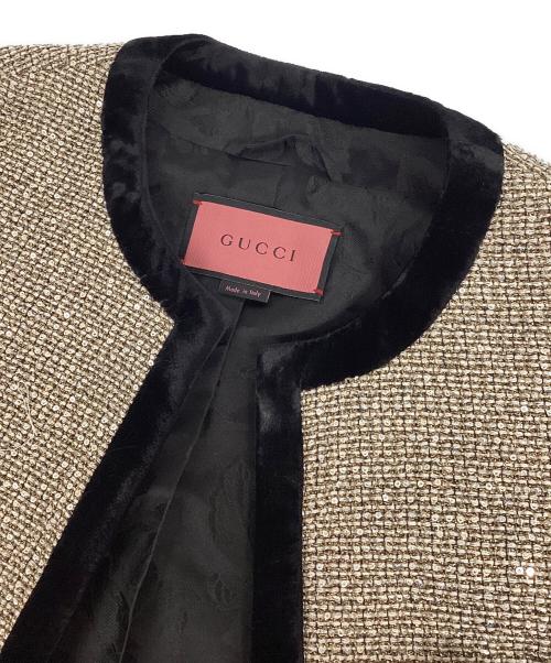 GUCCI（グッチ）GUCCI (グッチ) スパンコールセットアップスカート ベージュ サイズ:42の古着・服飾アイテム