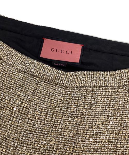 GUCCI（グッチ）GUCCI (グッチ) スパンコールセットアップスカート ベージュ サイズ:42の古着・服飾アイテム