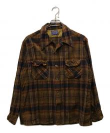 PENDLETON（ペンドルトン）の古着「60s～70s ウールチェックシャツ」｜ブラウン