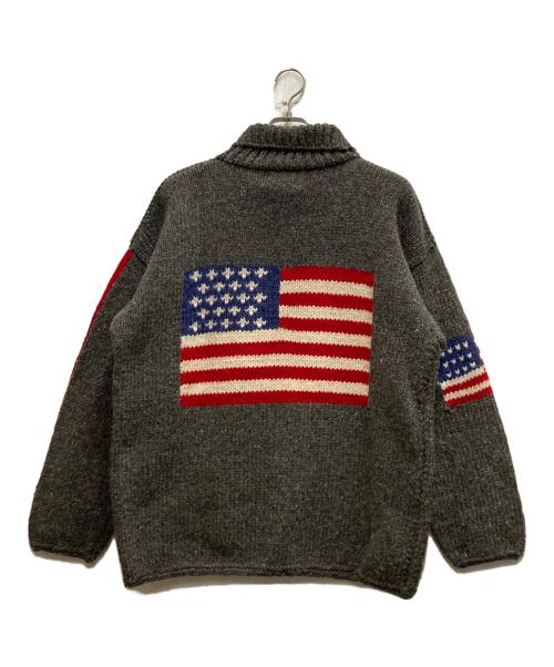 ISHKA（ISHKA）ISHKA (ISHKA) 90s星条旗ハイネックニット グレー サイズ:Freeの古着・服飾アイテム