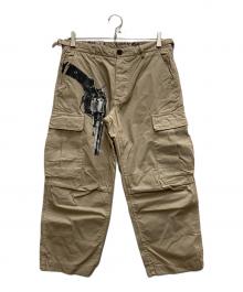 JOHN GALLIANO（ジョンガリアーノ）の古着「ミリタリー ガンプリント カーゴパンツ」｜ベージュ