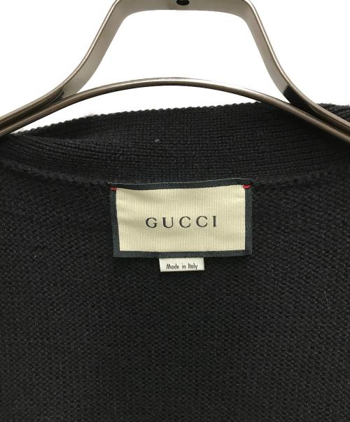 GUCCI（グッチ）GUCCI (グッチ) beeパッチカーディガン ブラック サイズ:Lの古着・服飾アイテム