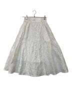 Snidelスナイデル）の古着「エンボスJQボリュームギャザースカート SWFS241179」｜ホワイト