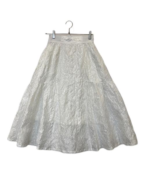 Snidel（スナイデル）Snidel (スナイデル) エンボスJQボリュームギャザースカート SWFS241179 ホワイト サイズ:1の古着・服飾アイテム